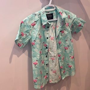 Funky pink flamingo short sleeve shirt